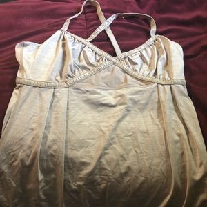 Lululemon champagne color work out top, size 10